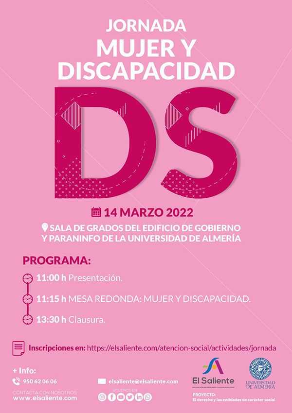 Jornada Mujer y Discapacidad. 14 de marzo de 2022. EL Saliente. Universidad de Almería