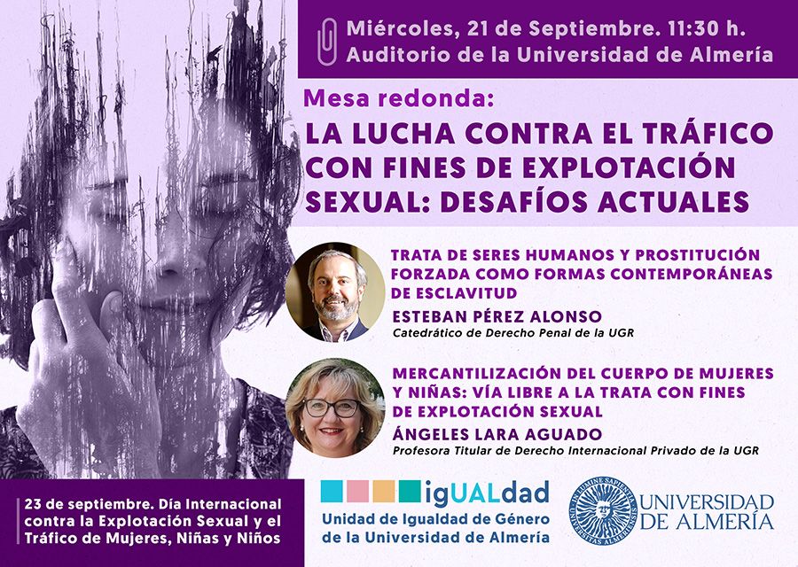 igUALdad: Cartel mesa redonda: La lucha contra el tráfico con fines de explotación sexual: desafíos actuales
