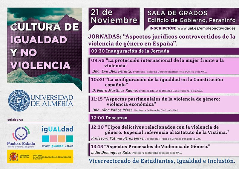 Cultura de igualdad y no violencia: Jornada "aspectos jurídicos controvertidos de la violencia de género en España"