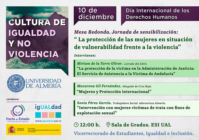 Cultura de igualdad y no violencia:Mesa redonda: “La protección de las mujeres en situación de vulnerabilidad frente a la violencia”
