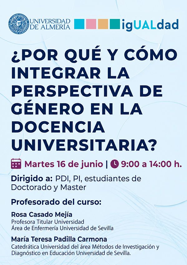 igUALdad: ¿Por qué y cómo integrar la perspectiva de género en la docencia universitaria? 16 de junio de 2026