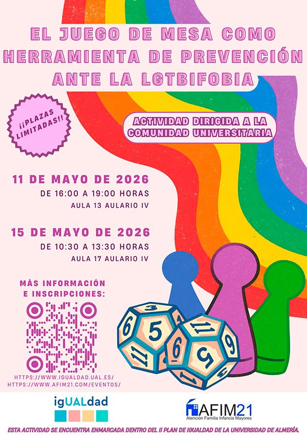igUALdad Abrazando la Diversidad. El juego de mesa como herramienta de prevención ante la LGTBIfobia. 11 y 15 de mayo de 2026