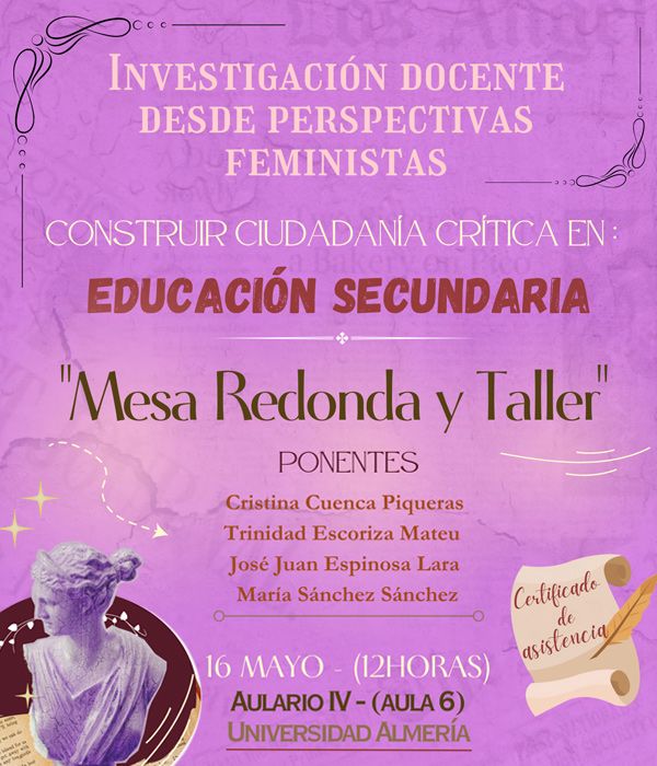 IgUALdad. Mesa Redonda y Taller: Investigación docente desde perspectivas feministas: Construir ciudadanía crítica en Educación Secundaria