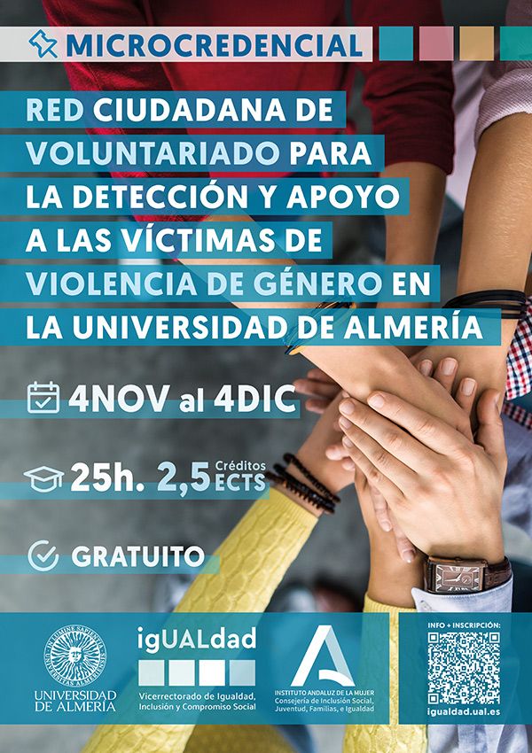 igUALdad MICROCREDENCIAL: Red Ciudadana de Voluntariado para la detección y apoyo a las víctimas de violencia de género en la Universidad de Almería. Noviembre y diciembre de 2025