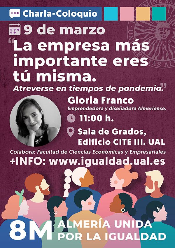 ALMERÍA UNIDA por la Igualdad. Conferencia Gloria Franco. 9 de marzo 2022
