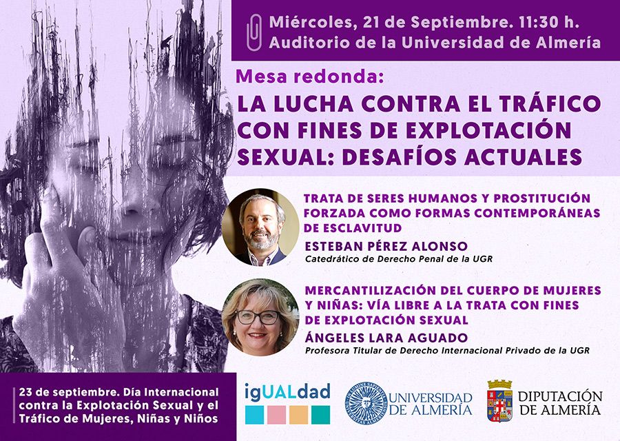 igUALdad: Cartel mesa redonda: La lucha contra el tráfico con fines de explotación sexual: desafíos actuales